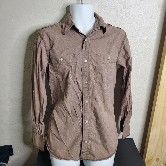 Urban Pipeline Button-Up Striped Flannel Shirt Men Size Small